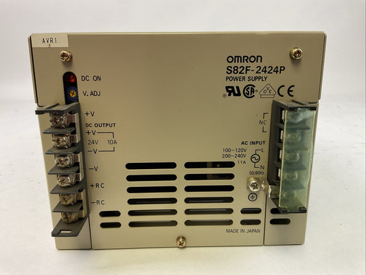 OMRON S82F-2424P POWER SUPPLY OUTPUT 24VDC 10A INPUT 100-120/200-240VAC 11A0