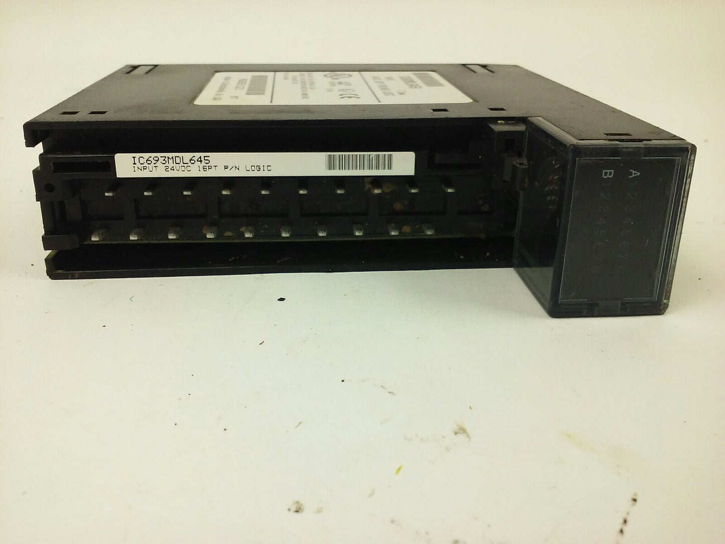 GE FANUC IC693MDL645G INPUT MODULE 24VDC 16PT POS/NEG 7.5mA, USED MISSING COVER0