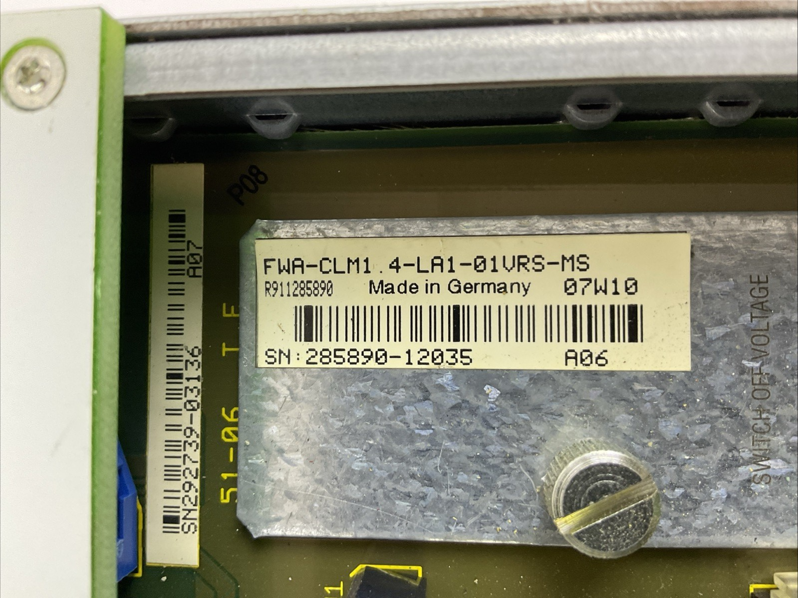REXROTH INDRAMAT FWA-CLM1.4-LA1-01VRS-MS SERVO DRIVE CLM01.4-N-E-4-B-FW1