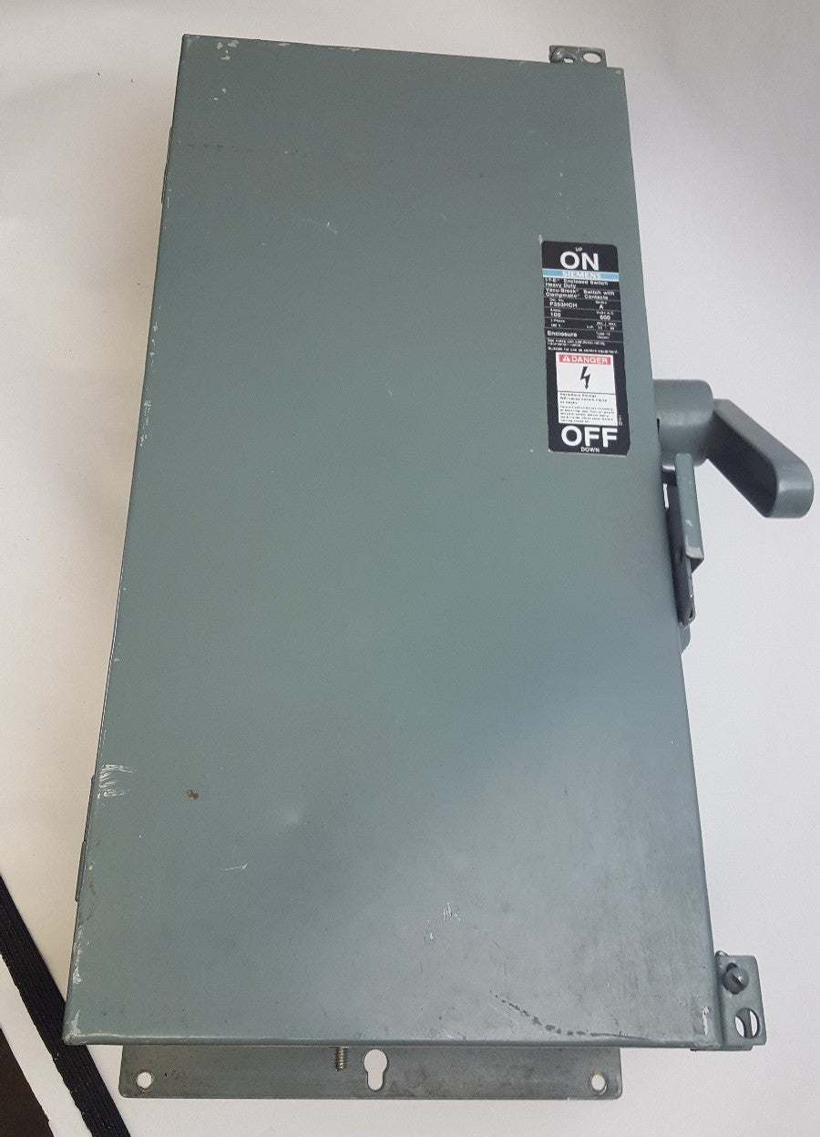 Siemens ITE 100A Fused Safety Switch Heavy Duty 600V 3PH  F353HCH0