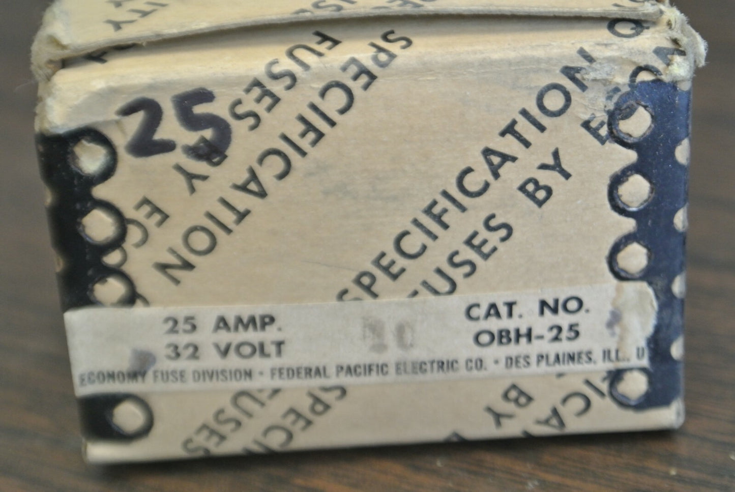 ECONOMY / FPE OBH-25 BOLT-ON FUSE / 25A / 32VDC / NEW SURPLUS5