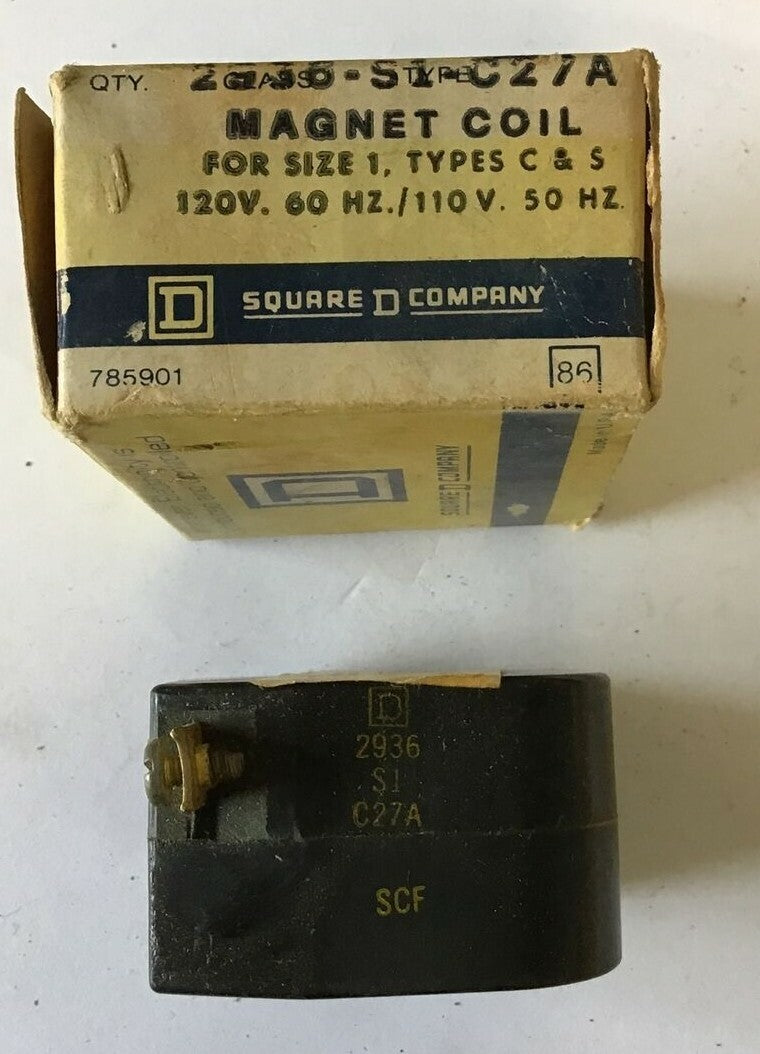 SQUARE D 2936-S1-C27A MAGNET COIL 120V60HZ/110V50HZ ***LOTOF2***1