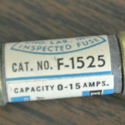 ECONOMY F-1525 RENEWABLE FUSE / 15A / 250V / NEW SURPLUS / EACH1