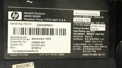 HEWLETT PACKARD (HP) L1910 MONITOR 19" 5
