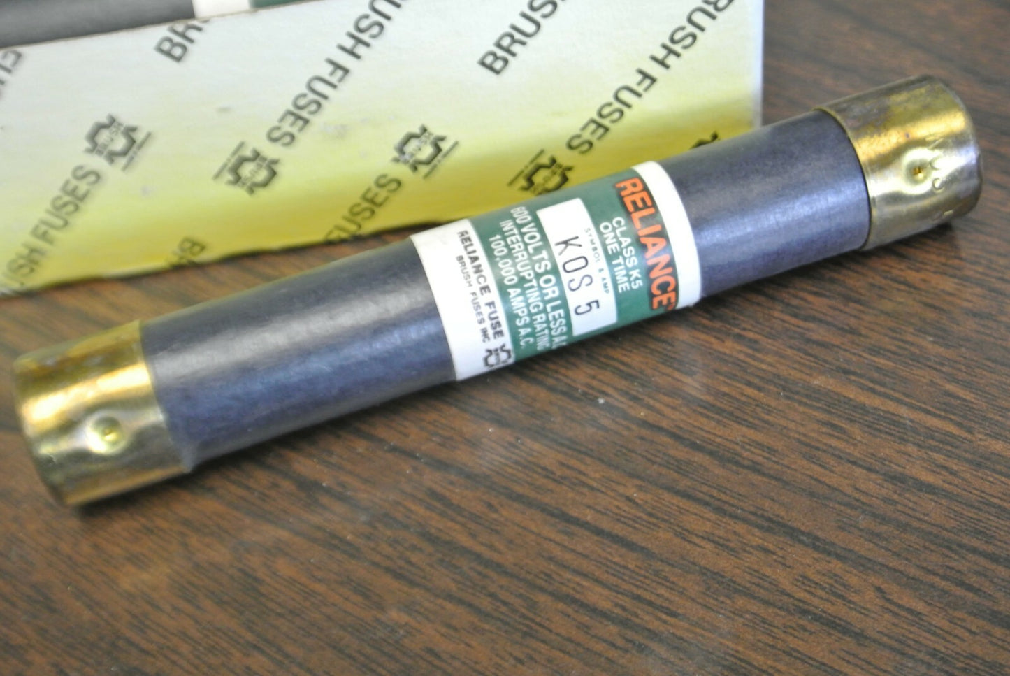 BOX of 10 / RELIANCE / BRUSH KOS5 ONE-TIME CLASS K5 FUSE / 5A / 600V NEW SURPLUS1