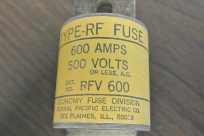 ECONOMY / BRUSH RFV600 RECTIFIER /SEMICONDUCTOR FUSE / 600A / 500V / NEW SURPLUS3