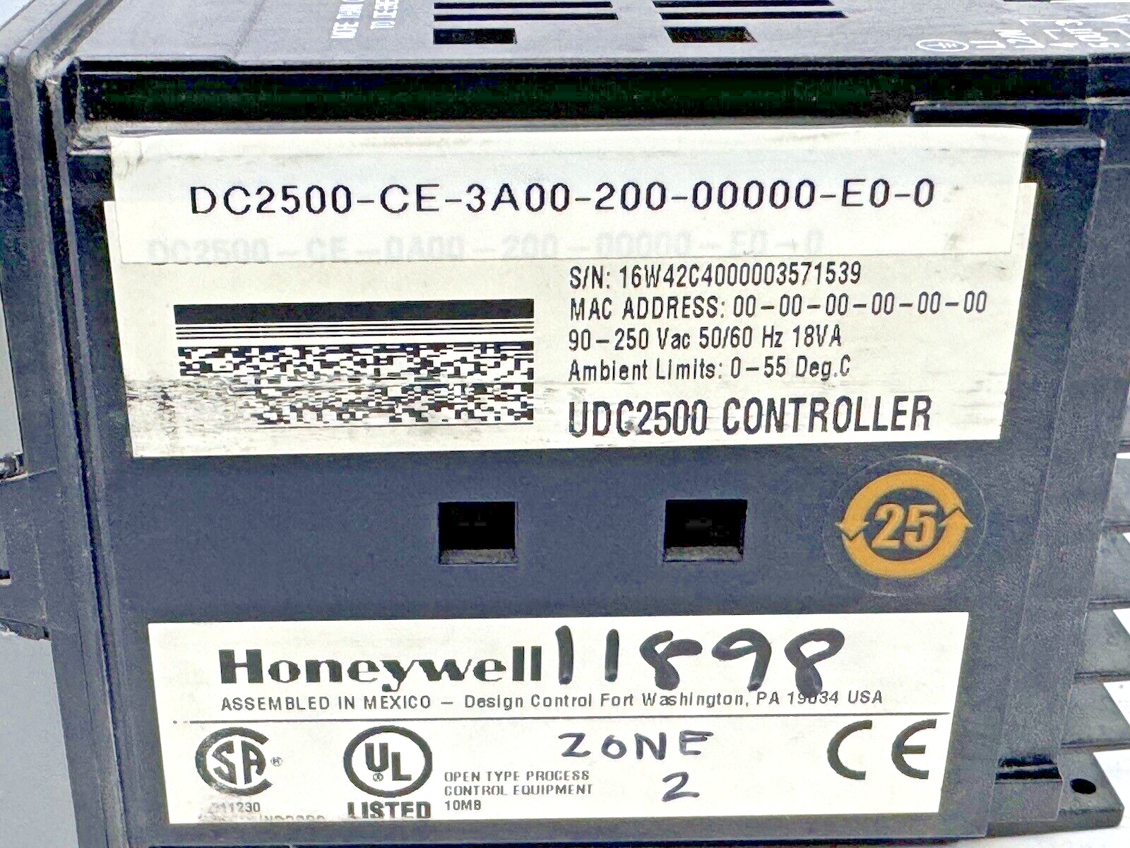 HONEYWELL - DC2500-CE-3A00-200-00000-E0-0 - UDC2500 MINI-PRO TEMP. CONTROLLER1