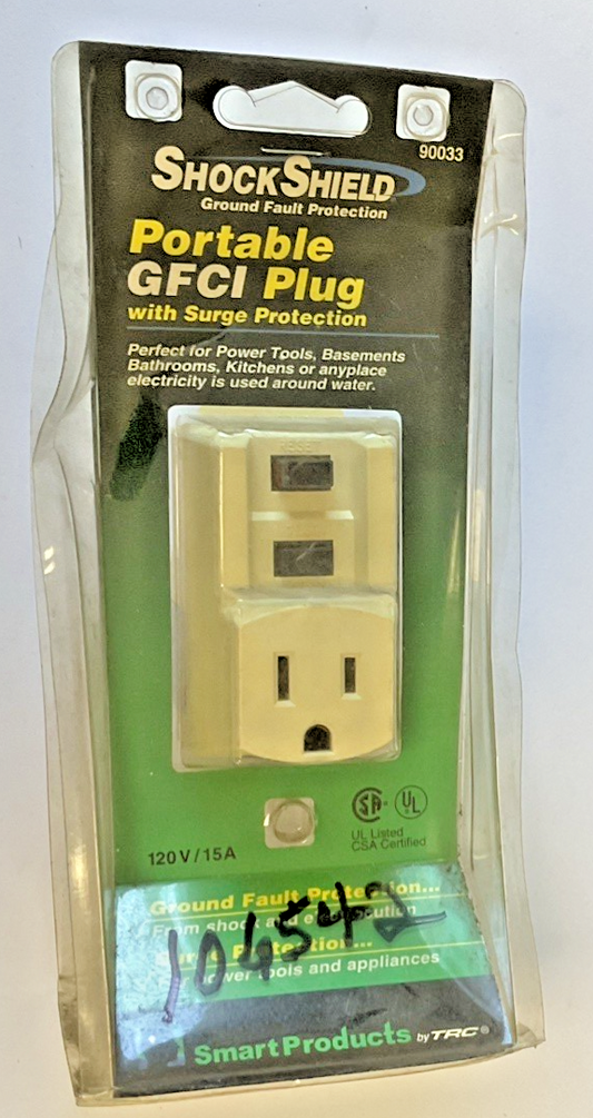 SHOCKSHIELD 90033 GFCI PLUG W/ SURGE PROTECTION 120V 15A0