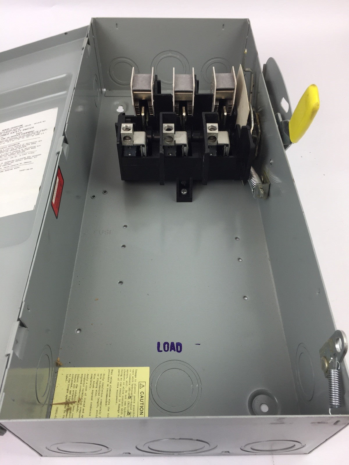 CROUSE-HINDS HU363 SAFETY SWITCH HEAVY DUTY 100A 600VAC 3 POLE TYPE 1 ENCLOSURE9