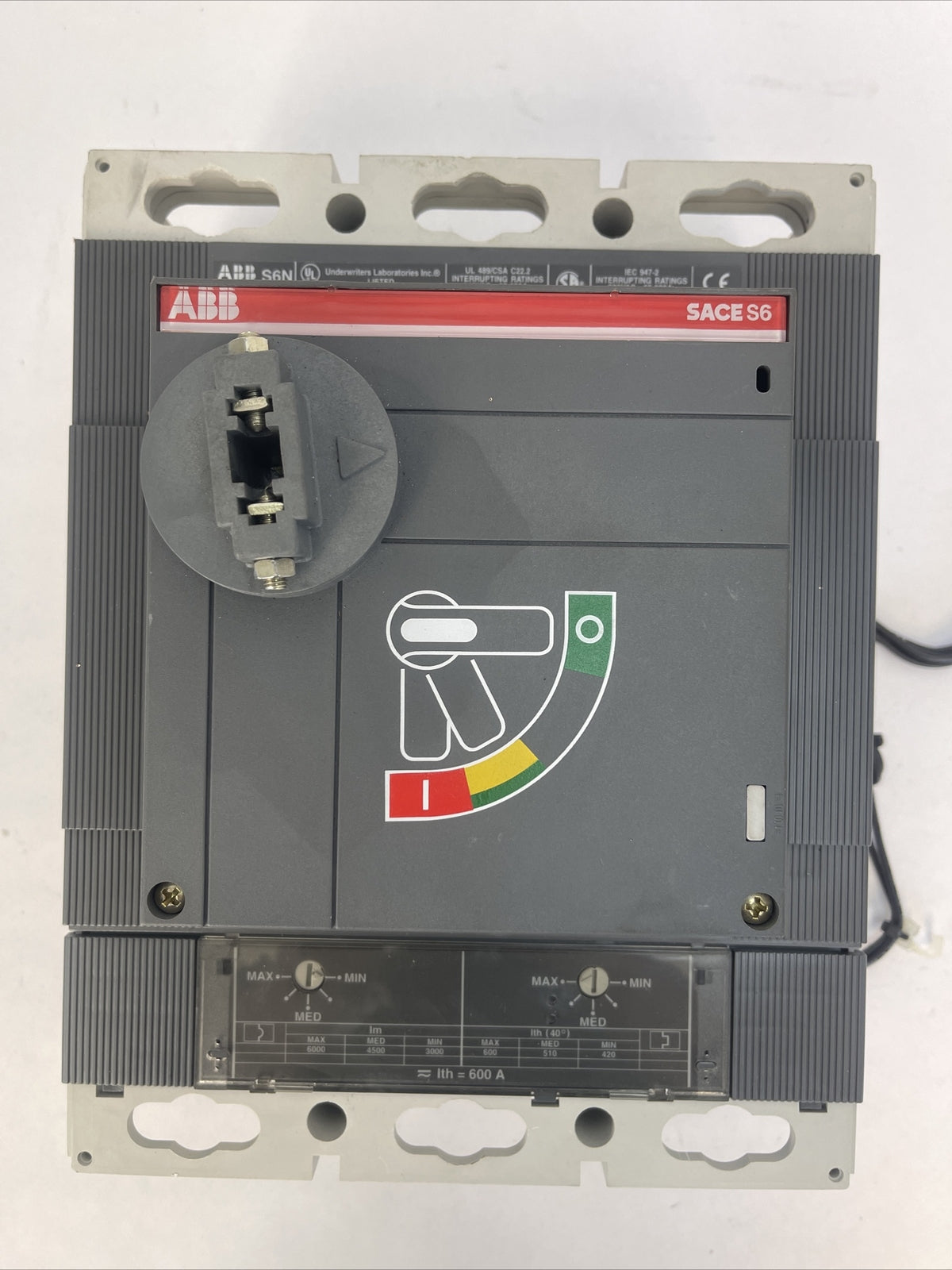 ABB S6N CIRCUIT BREAKER 600V 600AMP 3POLE SHUNT TRIP 24V0