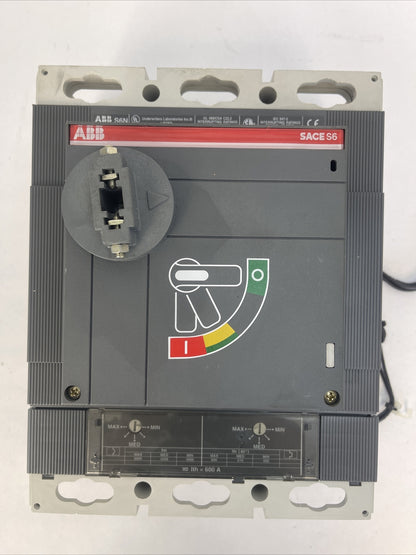ABB S6N CIRCUIT BREAKER 600V 600AMP 3POLE SHUNT TRIP 24V0