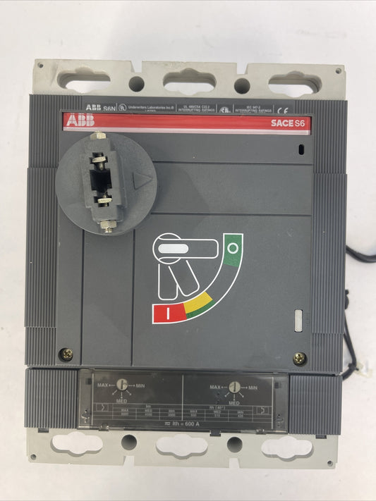 ABB S6N CIRCUIT BREAKER 600V 600AMP 3POLE SHUNT TRIP 24V0