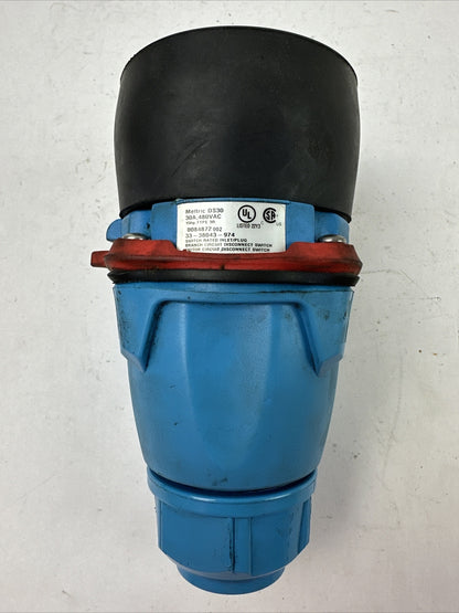 MELTRIC DS30 30A 480VAC 15HP TYPE 3R 33-38043-974 SWITCH RATED INLET/PLUG0
