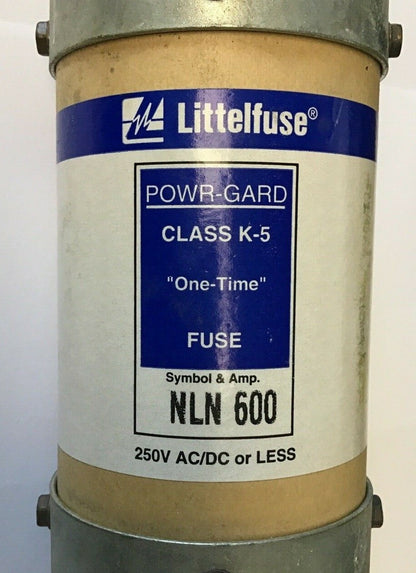 LITTELFUSE NLN600 POWR-GARD 600A 250VAC ONE-TIME CLASS K-5 1
