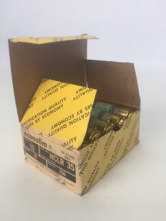 ECONOLIM NCLR 35 CURRENT LIMITING CLASS RK1 FUSE 35AMP 250VAC  (LOT OF 10)0
