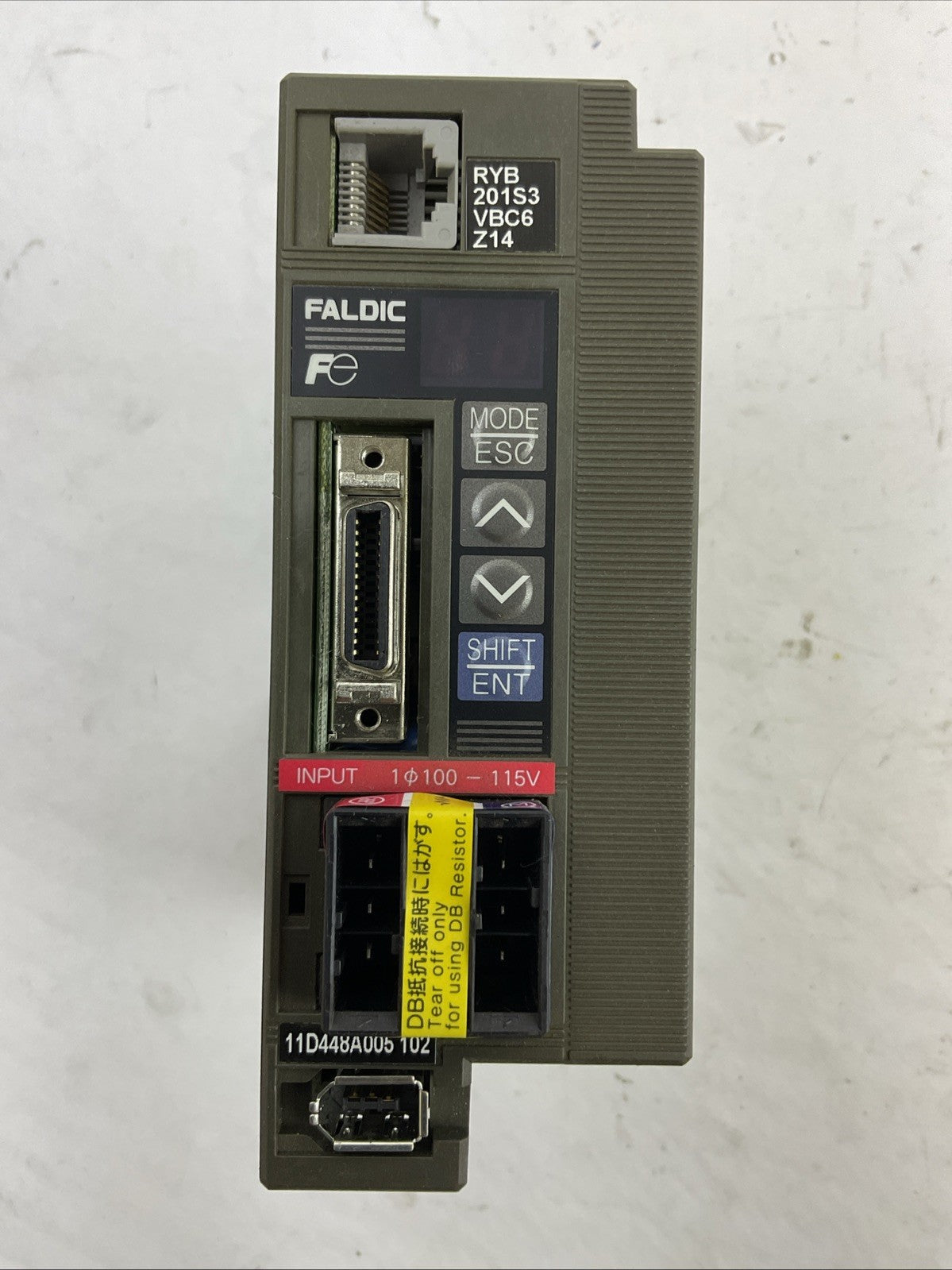 FUJI FALDIC RYB201S3-VBC-Z14 SERVO DRIVE OUTPUT 49V INPUT 100-115V0