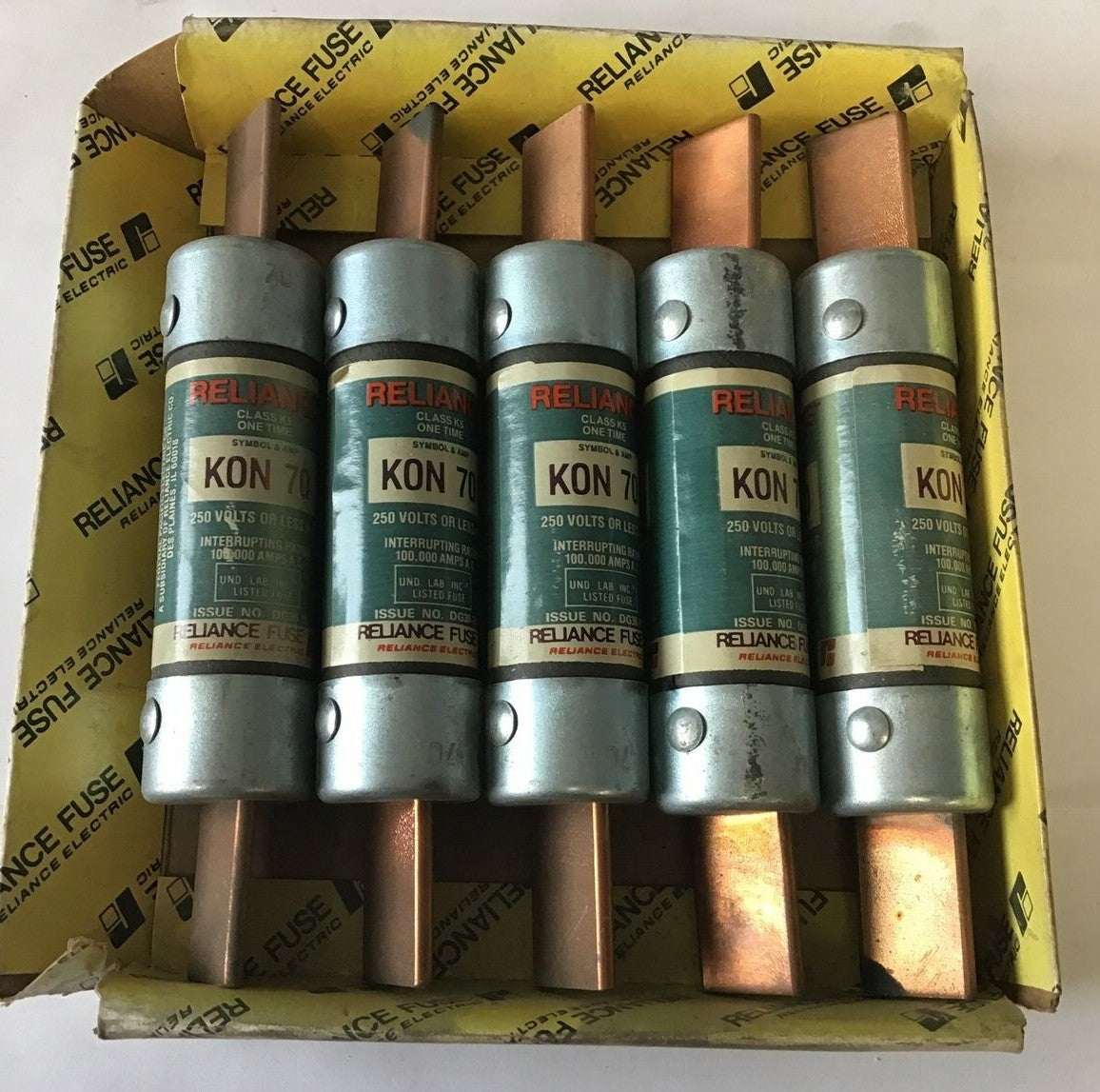 RELIANCE KON 70 ONE TIME FUSE K5 250V ***LOTOF5***0
