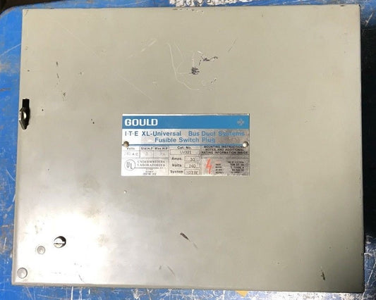 ITE / Gould, UV321, 30A, 240V, 3PH, FUSIBLE BUSPLUG, MISSING HANDLE, NO GROUND0