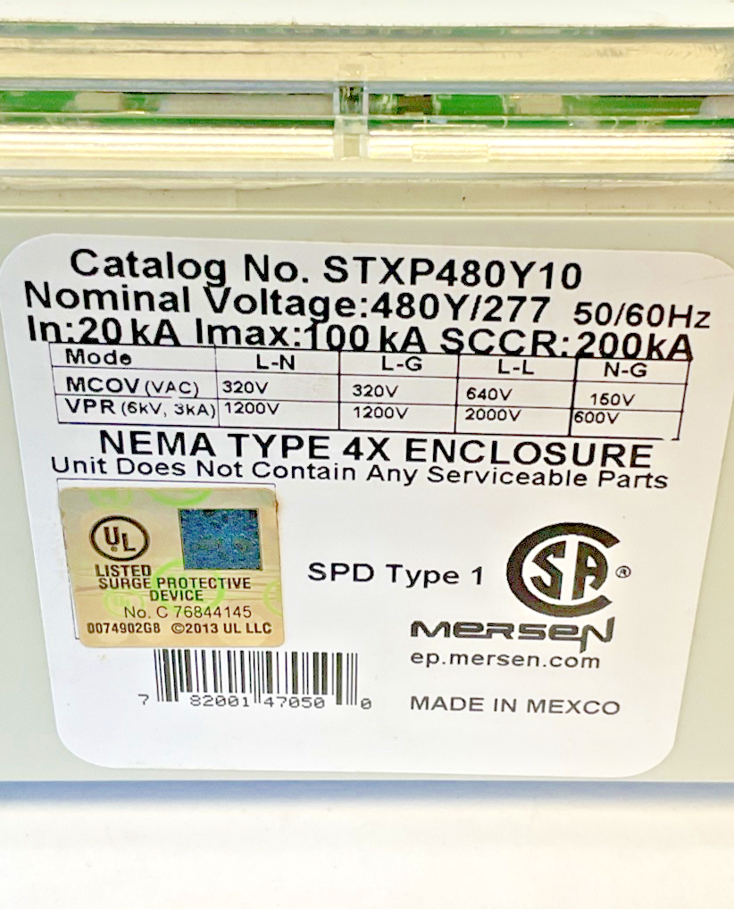 MERSEN STXP480Y10 SURGE PROTECTIVE DEVICE 50/60HZ 100KA4