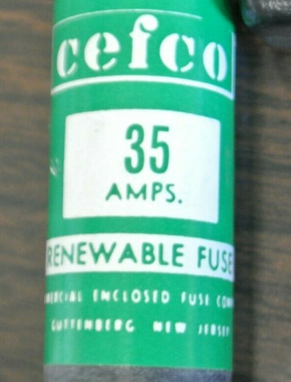 BOX of 10 CEFCO REN35 CLASS H TIME-LAG RENEWABLE FUSE / 35A / 250V / NEW SURPLUS2