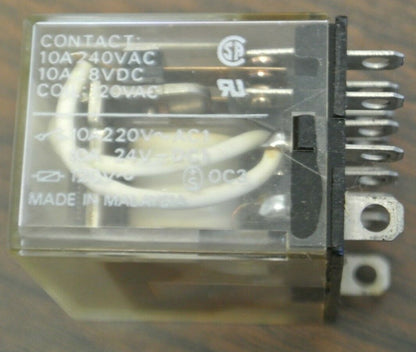 LOT of 3 / OMRON LY4 RELAY / 14-BLADE / 10A / 120VAC COIL / 240VAC / 28VDC1
