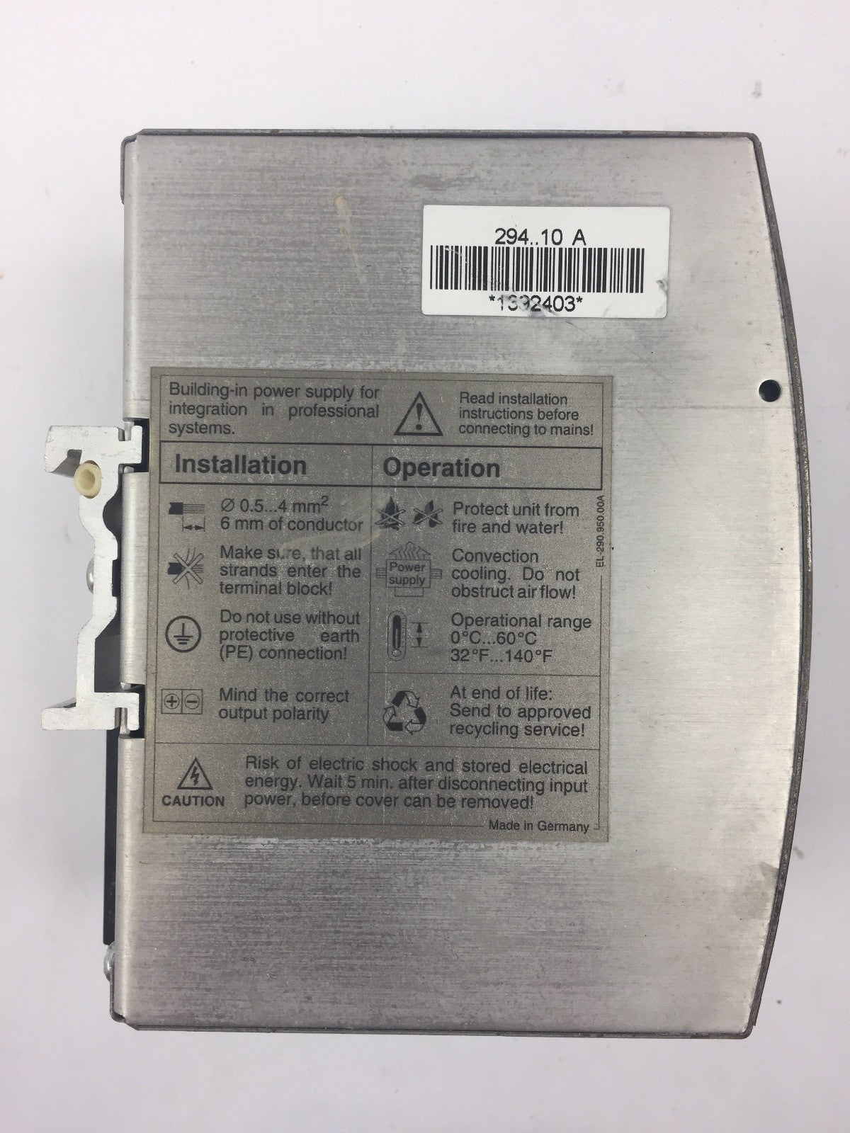 SOLA SDN 5-24-100 POWER SUPPLY 115/230VAC 2.6/1.4A 50/60HZ 24VDC/5A1