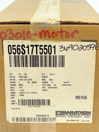 GRAYMILLS - 324-02691 - 56S17T5501D P - Pump 1/4HP - 1725rpm 115/208-230V-TN-37E1