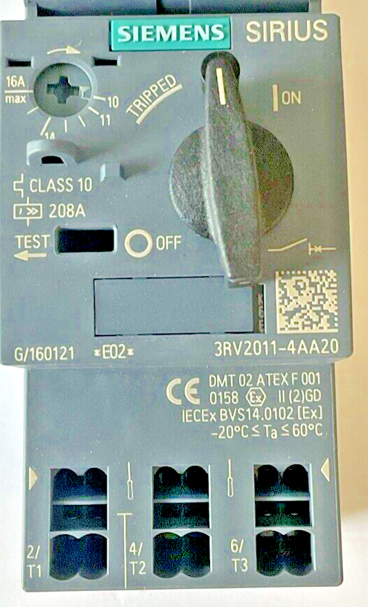 SIEMENS 3RV2011-4AA20 MOTOR CONTROL 10-16A 50HZ3