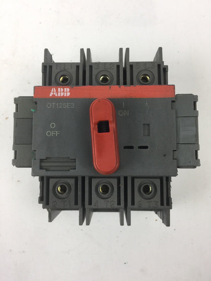 ABB OT125E3 GENERAL PURPOSE SWITCH 600 VAC 100 A W/2 OA1G01 AUXILIARY CONTACTS0