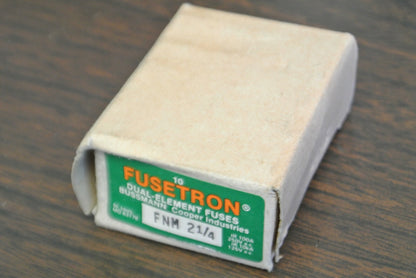 LOT of 8 / BUSS FNM2-1/4 DUAL-ELEMENT FUSE / 2-1/4A / 250V NEW SURPLUS FNM-2-1/44