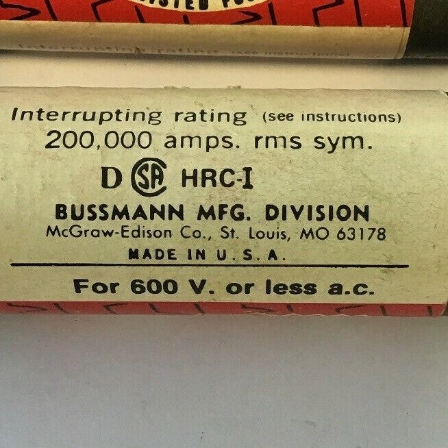 BUSSMAN LOW-PEAK TIME DELAY FUSE LPS-RK-50 CLASS RK1 600V***LOTOF4***2