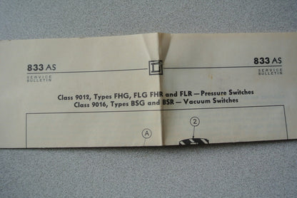 SQUARE D 9016 BSG-1 VACUUM SWITCH - OPEN - 20", CLOSE 14" - NEW SURPLUS6