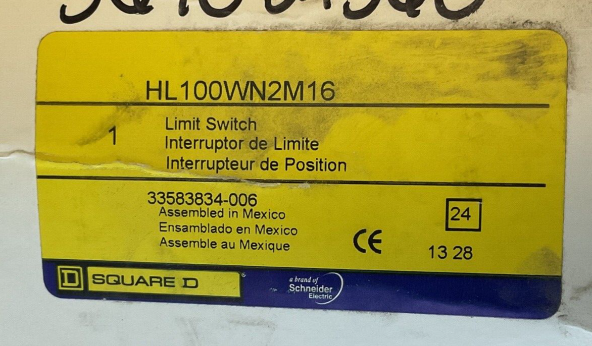 SQUARE D HL100WN2M16 LIMIT SWITCH SER.F TYPE L2