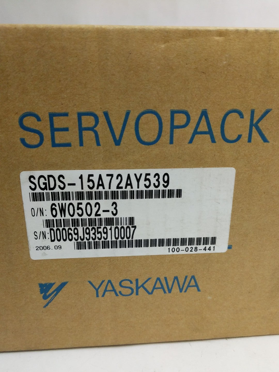 YASKAWA SGDS-15A72AY539 AC SERVOPACK OUTPUT: 230VAC, 0-300Hz 11.6A NEW SURPLUS0