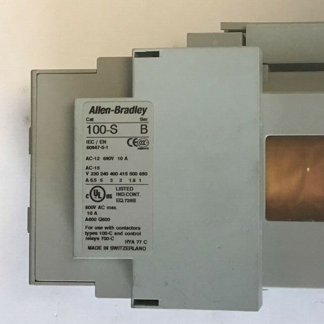 ALLEN BRADLEY 100-C30Z*00 CONTACTOR SER.C 600VAC 55A W/100-S & 100-FSD250 4