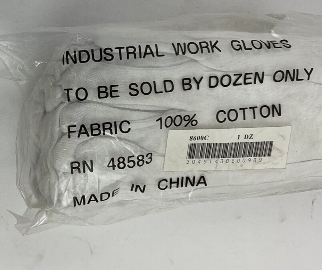 MSC WHITE COTTON INSPECTION GLOVES. PACKS OF 12 ***LOTOF7***5