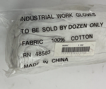 MSC WHITE COTTON INSPECTION GLOVES. PACKS OF 12 ***LOTOF7***5