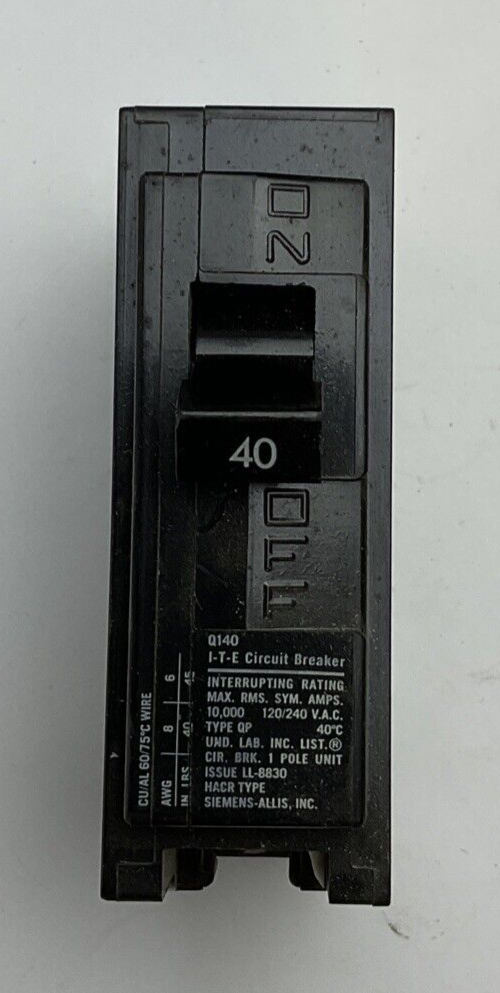 ITE Q140 CIRCUIT BREAKER  40AMP 120/240VAC  TYPE QP*****LOTOF12****1