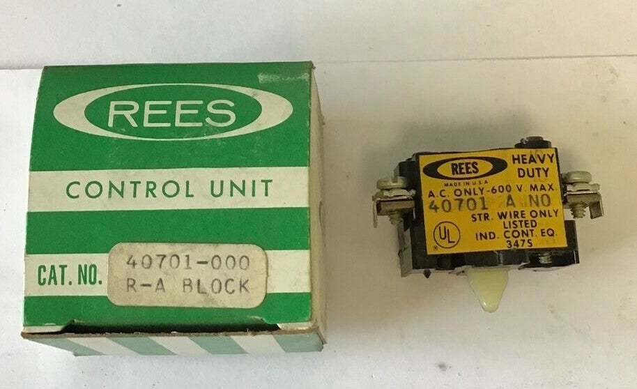 REES 40701 A NO AUXILIARY CONTACT 600VAC ***LOTOF4***1