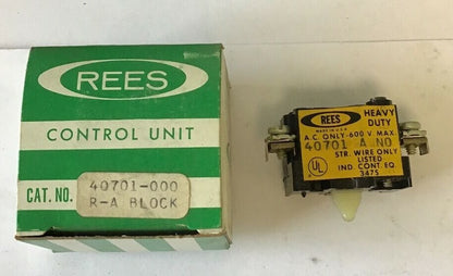 REES 40701 A NO AUXILIARY CONTACT 600VAC ***LOTOF4***1