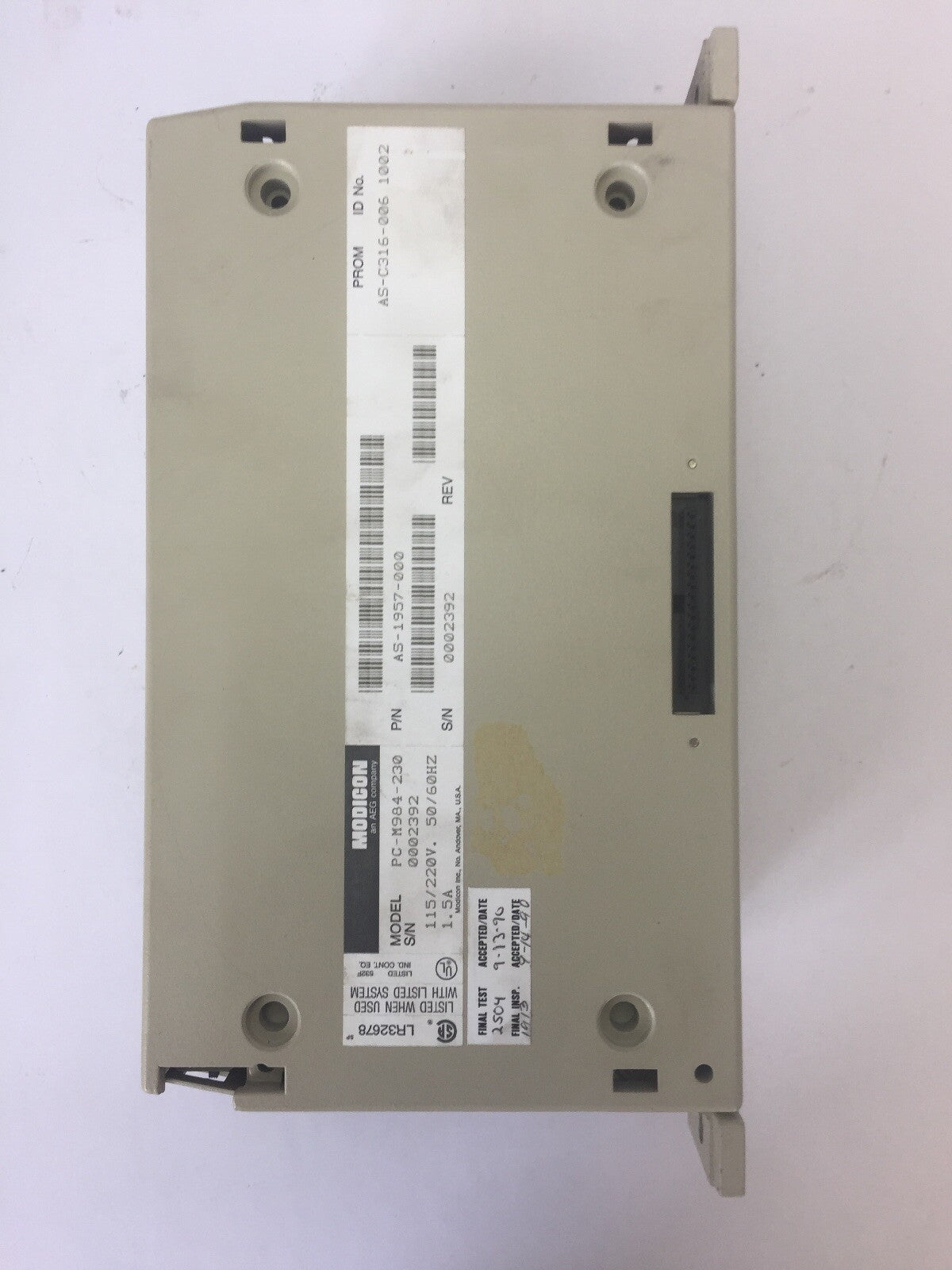 AEG MODICON PC-M984-230 PROGRAMMABLE CONTROLLER 115/220V 50/60HZ 1.5A 2