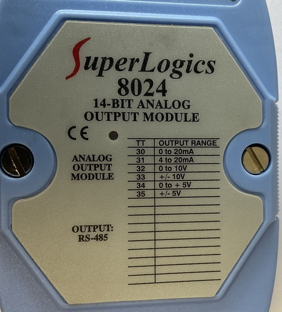 SUPERLOGICS 8024 14-BIT ANALOG OUTPUT MODULE 10V 20MA I7024CR00008HEX000421