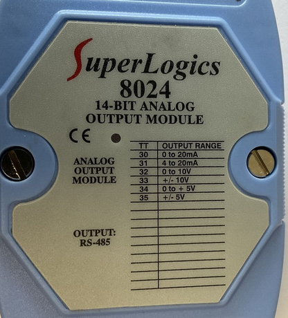 SUPERLOGICS 8024 14-BIT ANALOG OUTPUT MODULE 10V 20MA I7024CR00008HEX000421