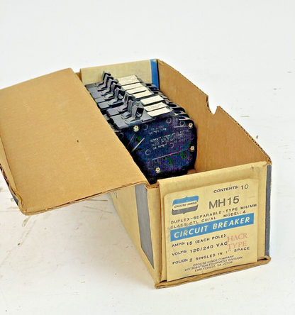 CROUSE-HINDS *BOX OF 4 PAIRS* - MH15 - 1 POLE, 15 A, 240 VAC CIRCUIT BREAKER1