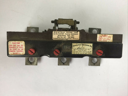 WESTINGHOUSE HLA3150T AB DE-ION TRIP UNIT 150AMP 3POLE MAG TRIP ADJ 750-1500A0