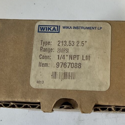 WIKA 213.53 GAUGE 2.5" 1/4NPT 200PSI LM1