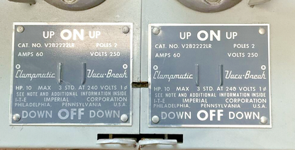 ITE V2B2222LR CLAMPOMATIC VACU-BREAK 60A 250V 2POLE 10HP***SEE DESCRIPTION***1