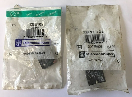 TELEMECANIQUE ZB2BE101 & ZBE102 CONTACT BLOCK ***LOTOF2***0
