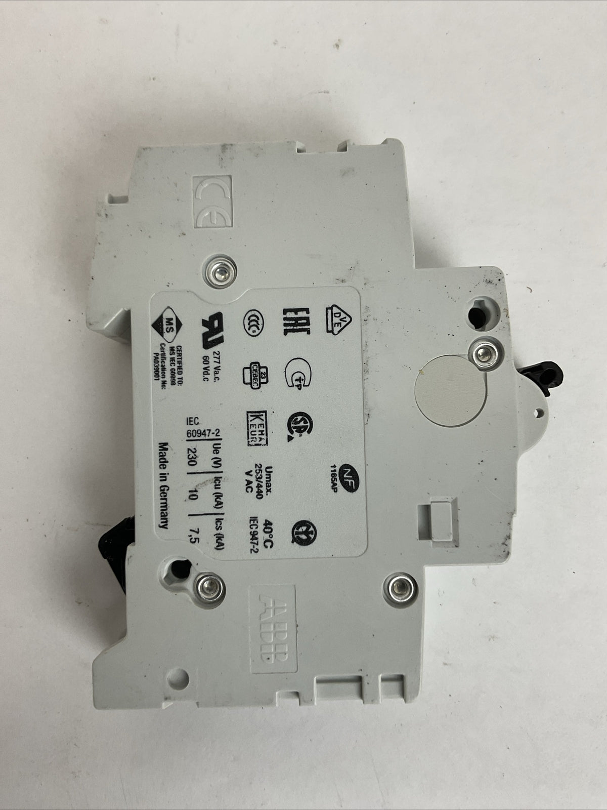 ABB S 201 B 6 CIRCUIT BREAKER 6AMP 230/400VAC 1POLE 2CDS251001R0065 (LOT OF 5)2