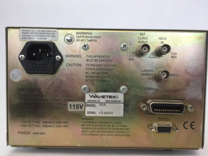 WAVETEK MODEL 39A 40MS/s UNIVERSAL WAVEFORM GENERATOR7